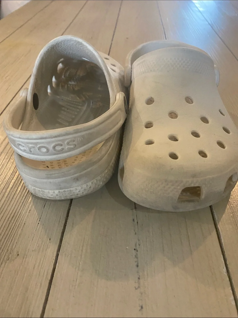 CROCS Kids White Slip-On Crocs with Heel Strap